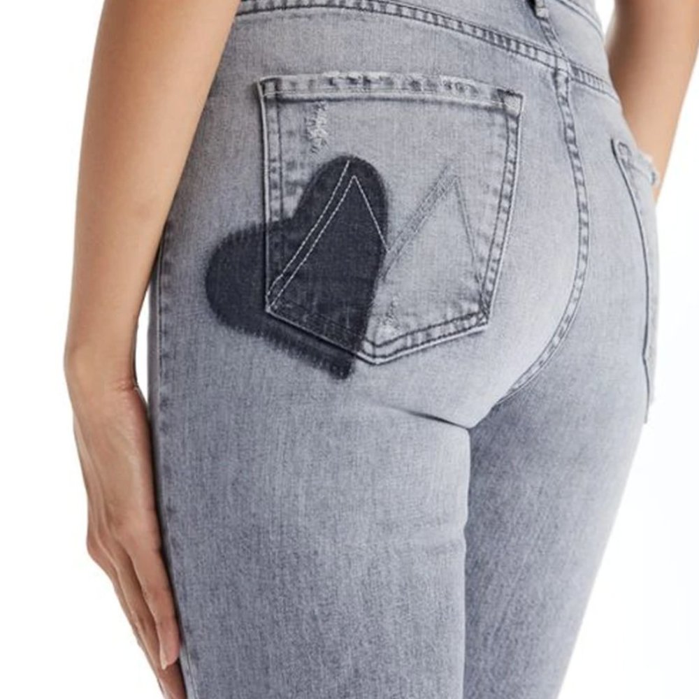 Mother The Button Fly Dazzle Ankle Jeans in Heart Shadows In The Grass 27